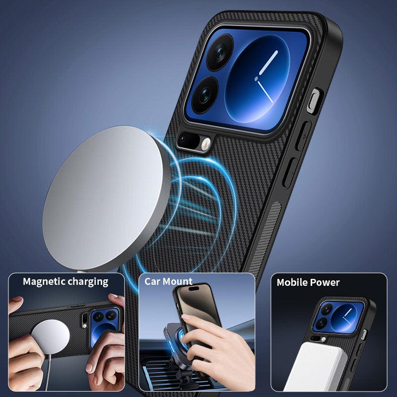 Carbon Optik Silikon MagSafe/Magnet Hülle/Case für Xiaomi 17, 17 Pro, 17 Pro Max | ZITOCASES®