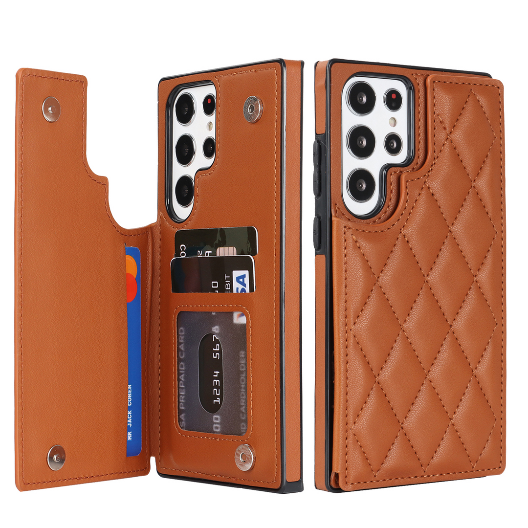 Karierte Kunstleder Kartenfach Hülle/Case für Samsung Galaxy S24, S24 Plus, S24 Ultra, S24 FE, S23 FE, S23, S23 Plus, S23 Ultra, S22, S22 Plus, S22 Ultra, S21 FE, S21, S21 Plus, S21 Ultra, S20, S20 Plus, S20 Ultra, S20 FE, S10, Note 20, 20 Ultra, 10 | ZITOCASES®