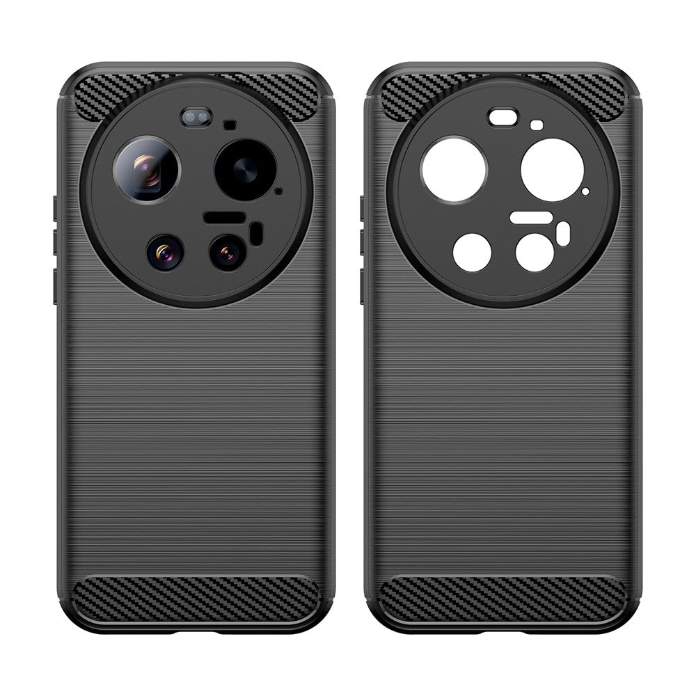 Metallstruktur/Carbon Optik Silikon Hülle/Case für Xiaomi 17 Ultra