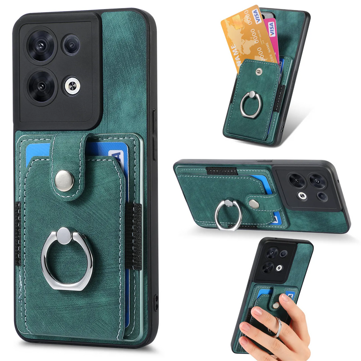 Wildleder Optik Kartenfach Hülle/Case inkl. Ring für Oppo A-Serie | ZITOCASES®