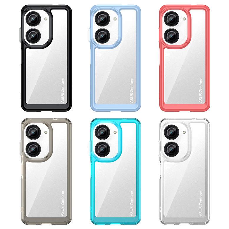 Transparente Silikon/Plastik Hülle/Case mit buntem Rahmen für Asus ZenFone 12 Ultra, 11 Ultra, 10, 9, 8, 7 Pro, 6 | ZITOCASES®