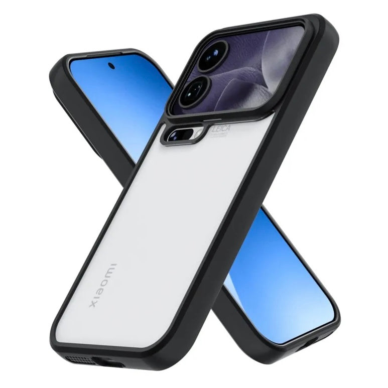 Transparente Silikon/Plastik Hülle/Case mit schwarzem Rahmen für Xiaomi 17, 17 Pro, 17 Pro Max | ZITOCASES®