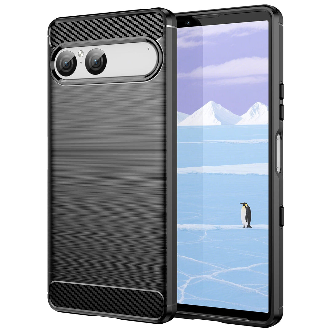 SALE | Sony Xperia 10 VII | Edle Carbon Optik Akzente Soft Hülle/Case | ZITOCASES®