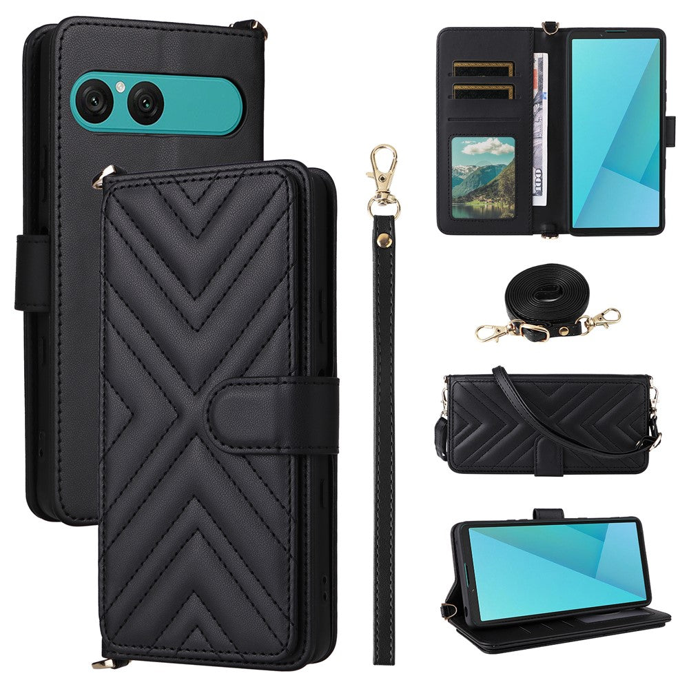 Karierte Portemonnaie/Geldbörse Kunstleder Klapphülle/Flipcase für Sony Xperia 10 VIII