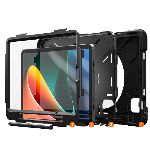 Dreiteilige Outdoor/Airbag Soft Hülle/Case inkl. Gurt für Xiaomi Pad 7, 7 Pro, 6, 6 Pro 5, 5 Pro, Redmi Pad | ZITOCASES®