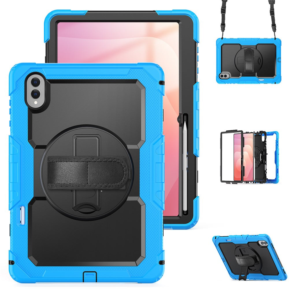 Dreiteilige Outdoor/Airbag Hülle/Case inkl. Gurt und Halteband für Samsung Galaxy Tab S11 Ultra, S11, S10 Ultra, S10 Plus, S10 FE Plus, S10 FE, S10 Lite
