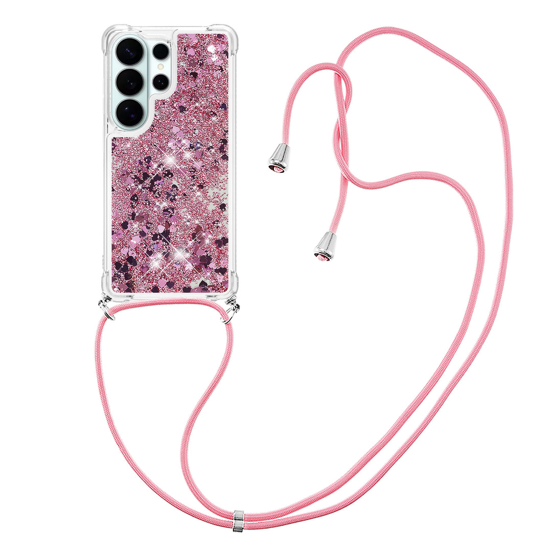 Liquid Schwimmende Glitzer Flakes Hülle/Case zum Umhängen (inkl. Kordel) für Samsung Galaxy S26, S26 Plus, S26 Ultra | ZITOCASES®