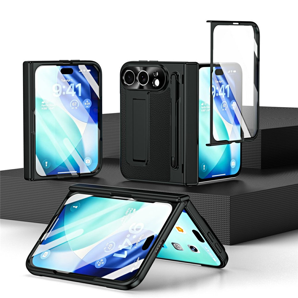 Bunte Kunstleder/Hartplastik Vollschutz [KLARSICHT] Hülle/Case mit integriertem Ständer und Stift für iPhone Ultra | ZITOCASES®