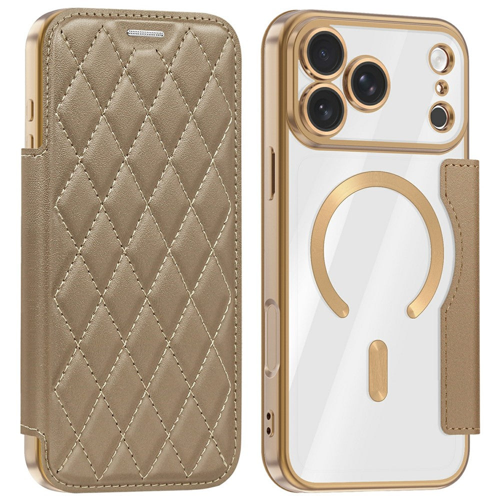 Karierte Kunstleder MagSafe/Magnet Klapphülle/Flipcase für iPhone 18 Pro, 18 Pro Max | ZITOCASES®