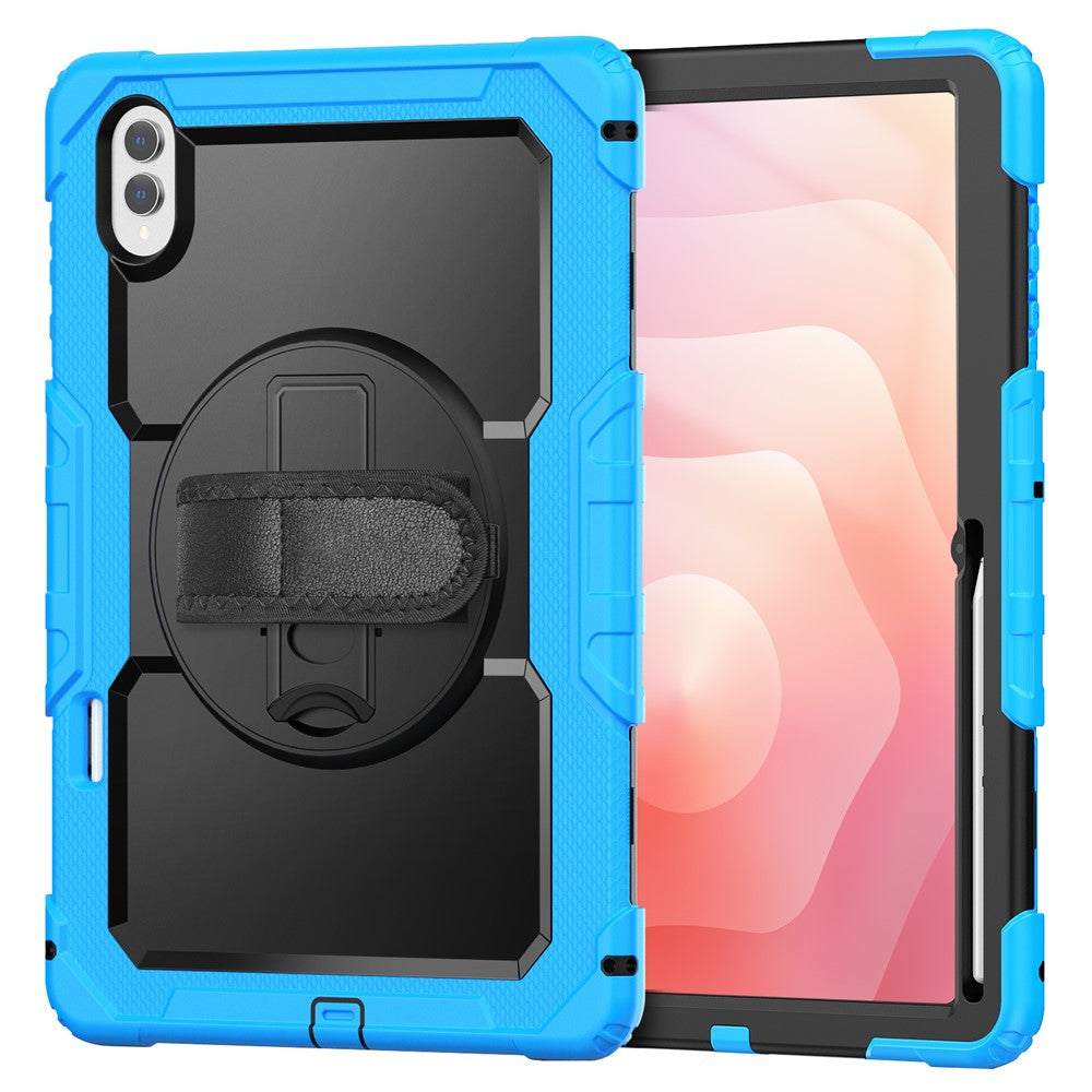Dreiteilige Outdoor/Airbag Hülle/Case inkl. Gurt und Halteband für Samsung Galaxy Tab S11 Ultra, S11, S10 Ultra, S10 Plus, S10 FE Plus, S10 FE, S10 Lite