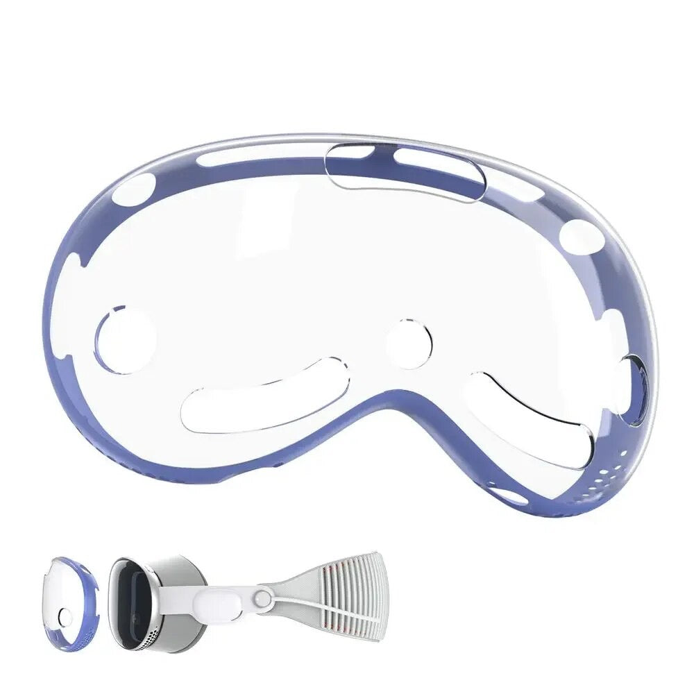 Transparente Plastik Hülle/Case mit buntem Rahmen für Apple Vision Pro VR-Headset | ZITOCASES®