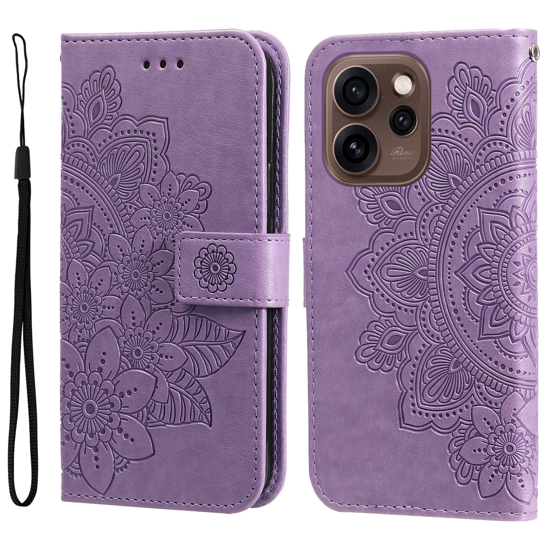 Mandala-Blumen Kunstleder Klapp Hülle/Flip Case für Oppo Reno 15, 15 Pro, 15 FS, 15 F | ZITOCASES®