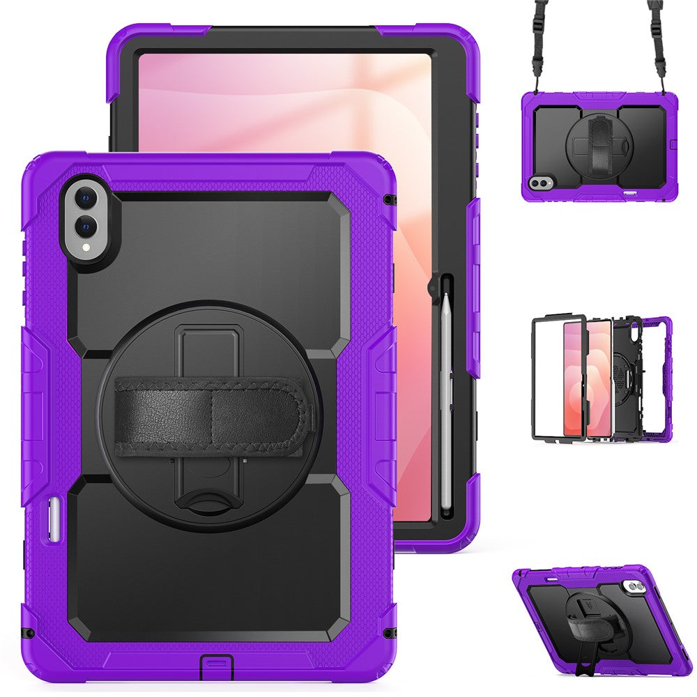 Dreiteilige Outdoor/Airbag Hülle/Case inkl. Gurt und Halteband für Samsung Galaxy Tab S11 Ultra, S11, S10 Ultra, S10 Plus, S10 FE Plus, S10 FE, S10 Lite