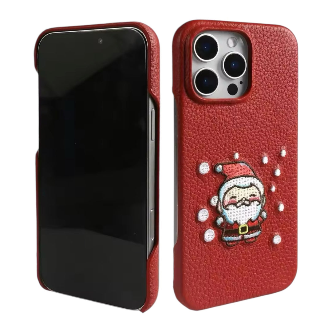 Weihnachtsmann/Nikolaus Motiv Kunstleder Hülle/Case für iPhone 16, 16 Plus, 16 Pro, 16 Pro Max, 16e, 15, 15 Plus, 15 Pro, 15 Pro Max, 14, 14 Plus, 14 Pro, 14 Pro Max, 13, 13 Pro, 13 Pro Max, 13 Mini, 12, 12 Pro, 12 Pro Max, 12 Mini, SE, 11 | ZITOCASES®