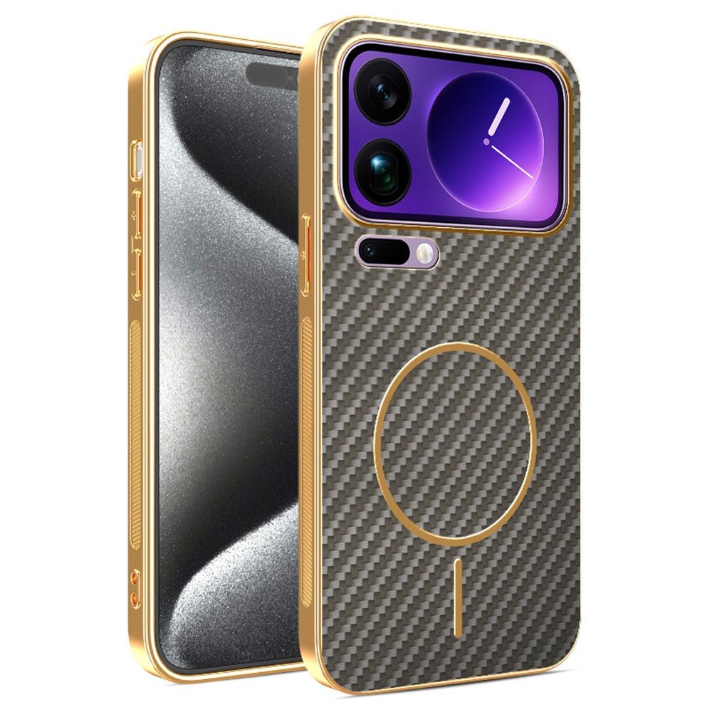 Carbon Optik Chrom/Gold MagSafe/Magnet Hülle/Case für Xiaomi 17, 17 Pro, 17 Pro Max | ZITOCASES®