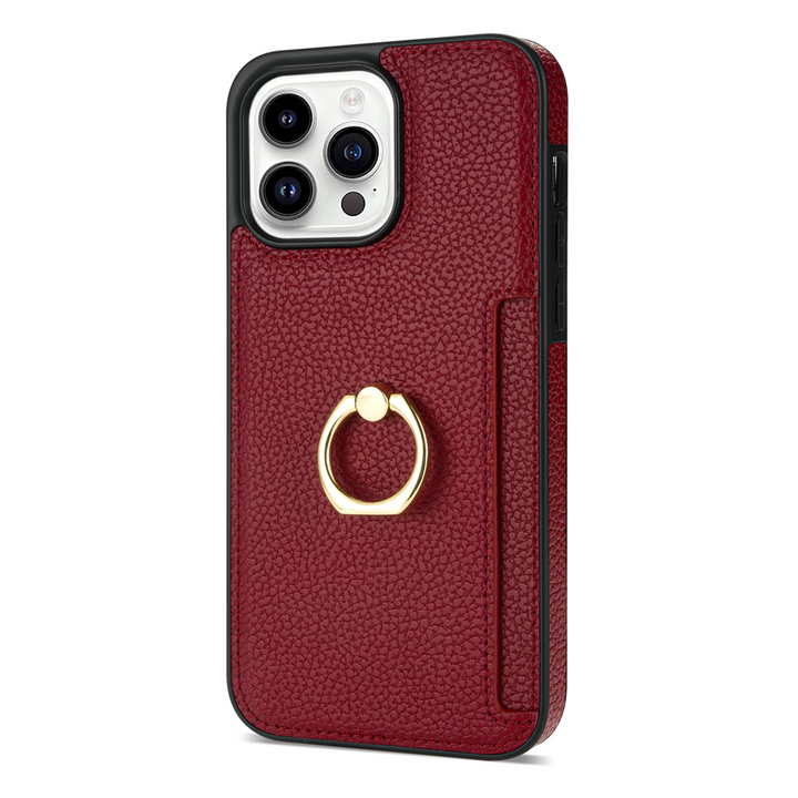 Kunstleder Kartenfach Hülle/Case inkl. Ring für iPhone 16, 15, 14, 13-Serie | ZITOCASES®