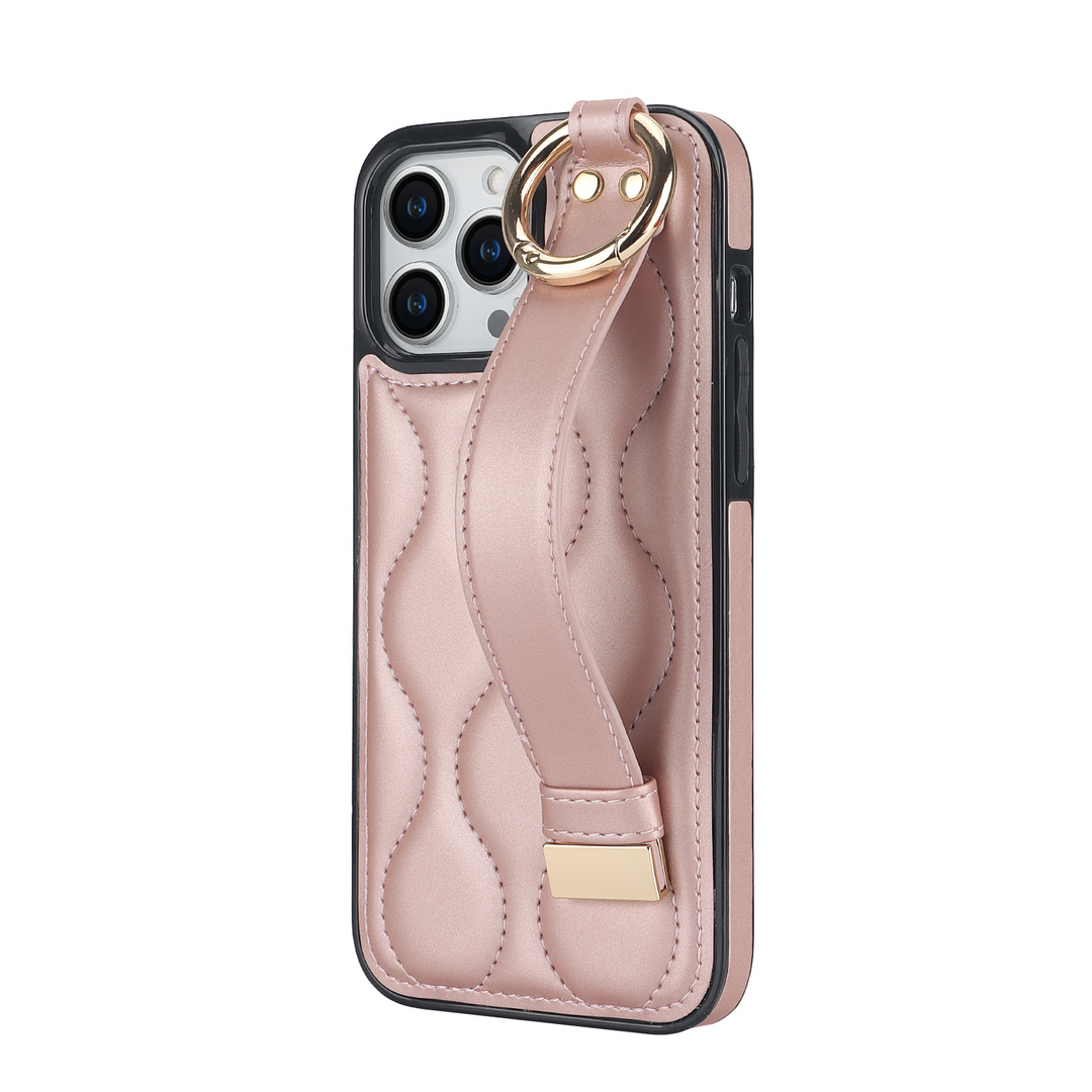 Kunstleder/Polster Wellen Hülle/Case inkl. Halteband für iPhone 16, 16 Plus, 16 Pro, 16 Pro Max, 16e, 15, 15 Plus, 15 Pro, 15 Pro Max, 14, 14 Plus, 14 Pro, 14 Pro Max, 13, 13 Pro, 13 Pro Max, 13 Mini, 12, 12 Pro, 12 Pro Max, 12 Mini, SE, 11, 11 Pro | ZITOCASES®