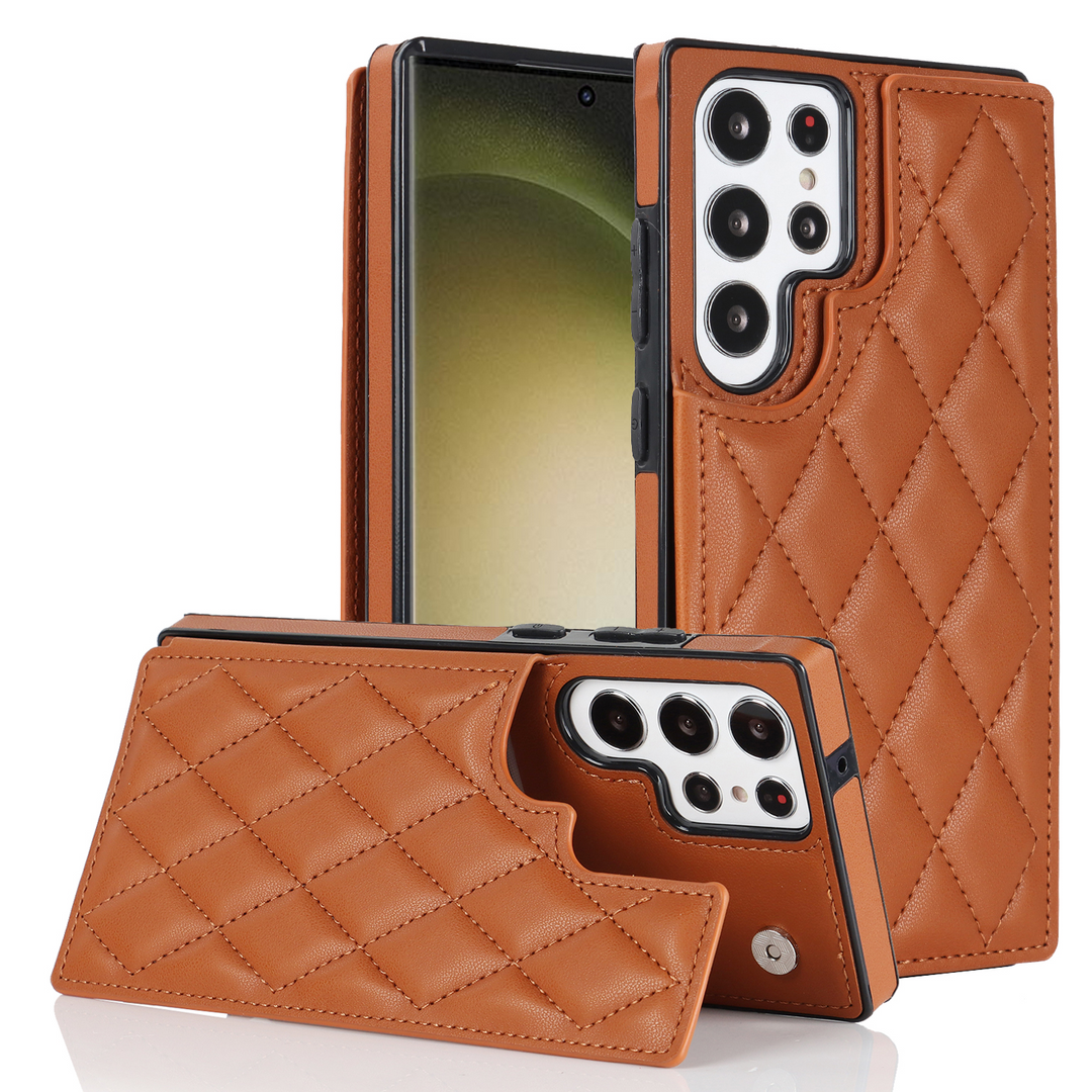 Karierte Kunstleder Kartenfach Hülle/Case für Samsung Galaxy S25, S25 Plus, S25 Ultra, S24, S24 Plus, S24 Ultra, S24 FE, S23 FE, S23, S23 Plus, S23 Ultra, S22, S22 Plus, S22 Ultra, S21 FE, S21, S21 Plus, S21 Ultra, S20, S20 Plus, S20 Ultra, S20 FE, S10 | ZITOCASES®