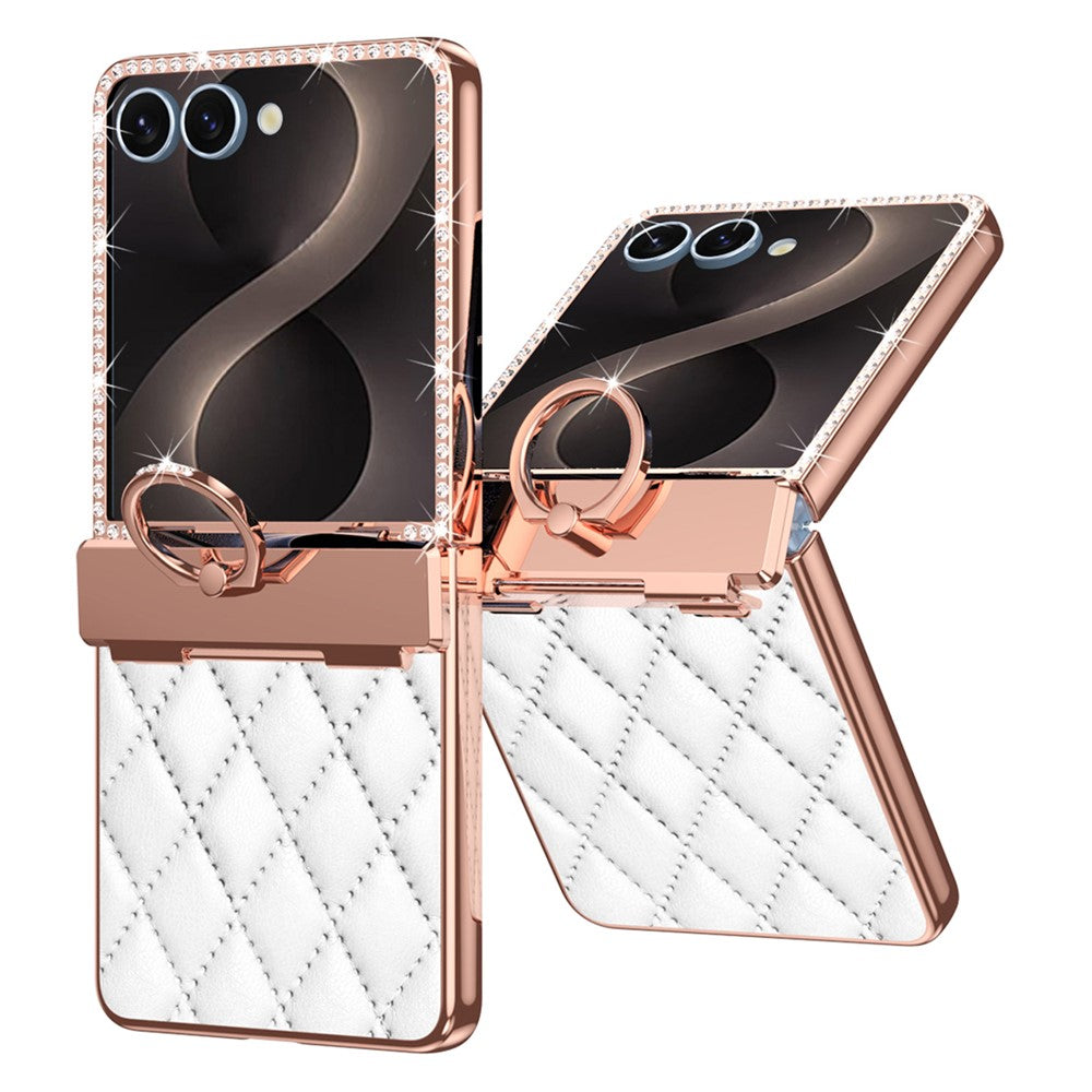 Karierte/Diamant Kunstleder Ring Hülle/Case für Samsung Galaxy Z Flip 8 | ZITOCASES®