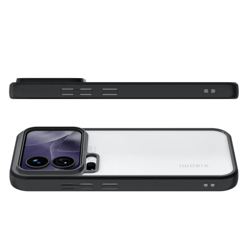 Transparente Silikon/Plastik Hülle/Case mit schwarzem Rahmen für Xiaomi 17, 17 Pro, 17 Pro Max | ZITOCASES®