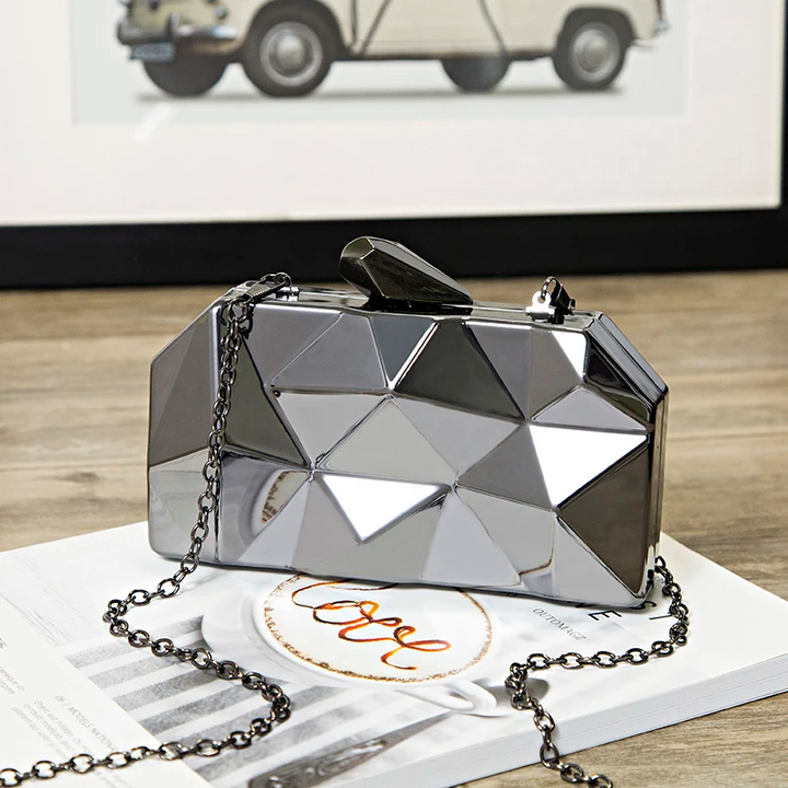 3D Geometrie-Muster Chrom/Plastik Clutch/Tasche | ZITOCASES®