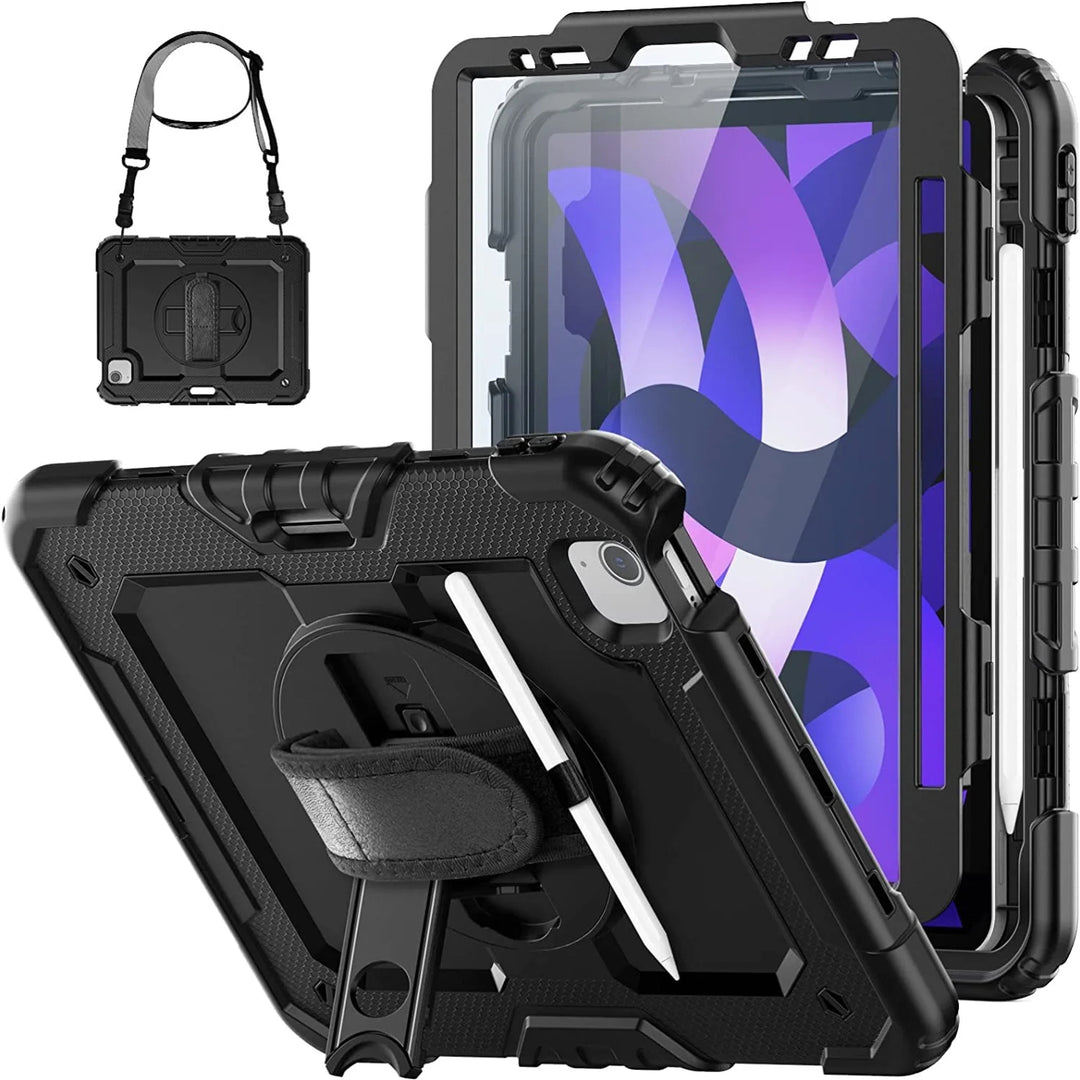 Vierteilige Outdoor/Airbag Vollschutz Hülle/Case inkl. Gurt und Halteband für iPad, Mini, Pro, Air | ZITOCASES®