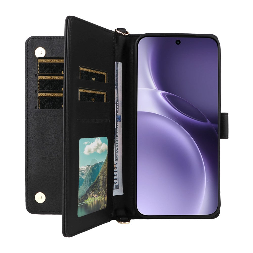 Karierte Kunstleder Brieftaschen Hülle/Case für Vivo X300, X300 Pro