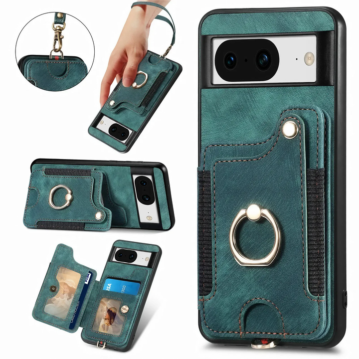 Wildleder Optik Kartenfach Hülle/Case inkl. Ring für Google Pixel 9, 8-Serie | ZITOCASES®