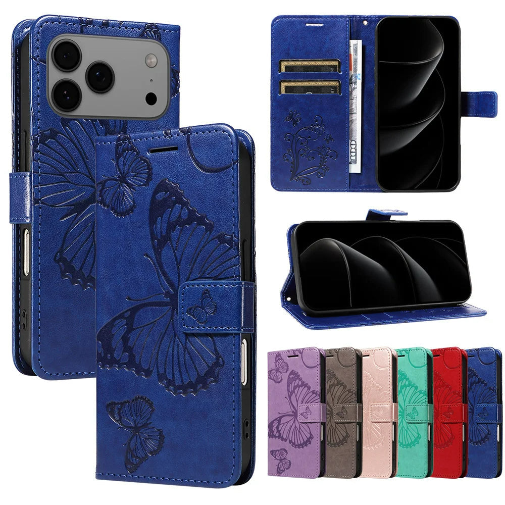 Schmetterling Motiv Kunstleder Klapp Hülle/Flip Case für iPhone 17 Pro, 17 Pro Max | ZITOCASES®