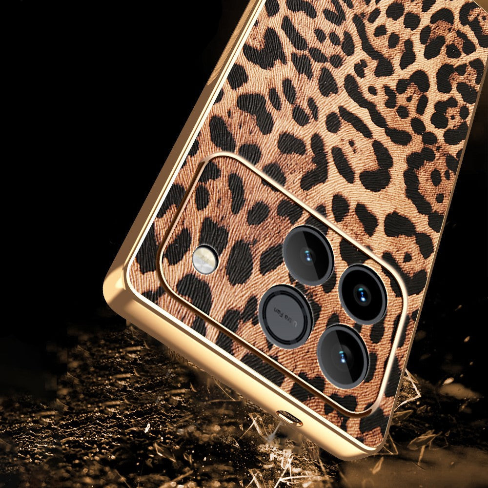 Kunstleder/Leopard Silikon Hülle/Case für Honor Win