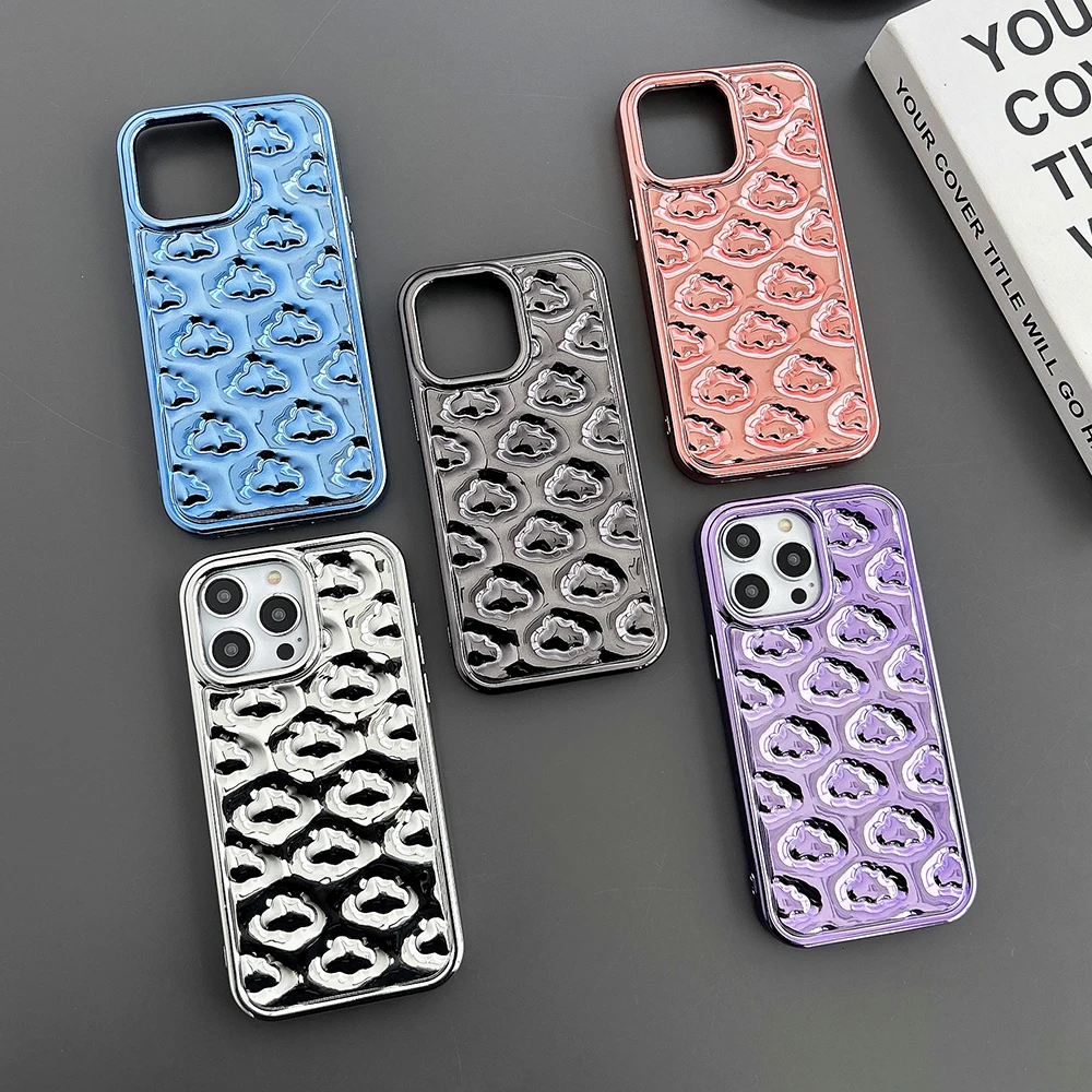 3D Wolken Design Hochglanz/Chrom Hülle/Case für iPhone 16, 15, 14-Serie | ZITOCASES®