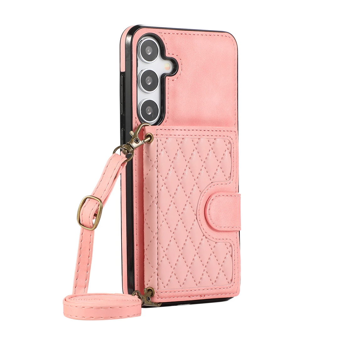 Karierte Kunstleder Kartenfach Hülle/Case zum Umhängen (Inkl. Kordel) für Samsung Galaxy S25, S25 Plus, S25 Ultra, S24, S24 Plus, S24 Ultra, S24 FE, S23 FE, S23, S23 Plus, S23 Ultra, S22, S22 Plus, S22 Ultra, S21 FE, S21, S21 Plus, S21 Ultra | ZITOCASES®