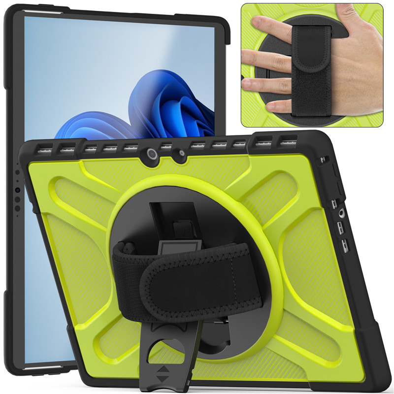 XL Hybrid/Waben Outdoor/Airbag Soft Hülle/Case inkl. Ständer/Auflage + Haltegriff für Microsoft Surface Pro 9, 8, 7, 7 Plus, 6, 5, 4, 3, Go 3 | ZITOCASES®