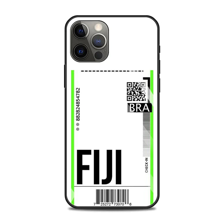 Flugticket/Reise Motiv Panzerglas Hülle/Case für iPhone 16, 15-Serie | ZITOCASES®