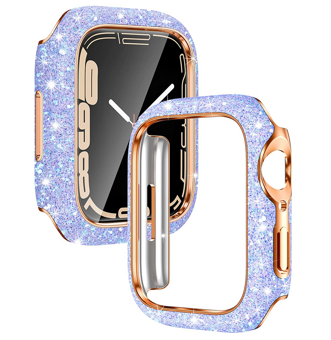 Gold/Glitzer Plastik Hülle/Case für Apple Watch Series 10, 9, 8, 7, 6, SE, Ultra | ZITOCASES®