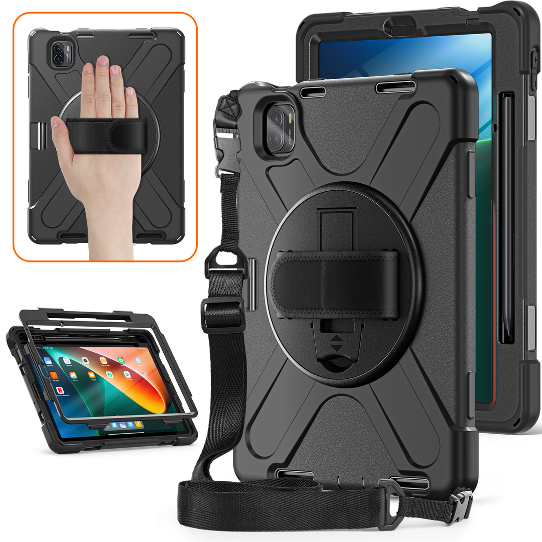 Dreiteilige Outdoor/Airbag Soft Hülle/Case inkl. Gurt für Xiaomi Pad 7, 7 Pro, 6, 6 Pro 5, 5 Pro, Redmi Pad | ZITOCASES®