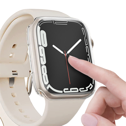 Transparente/Chrom Silikon Vollschutz Hülle/Case für Apple Watch Series 10, 9, 8, 7, 6, 5, 4, 3, 2, 1, SE, Ultra | ZITOCASES®