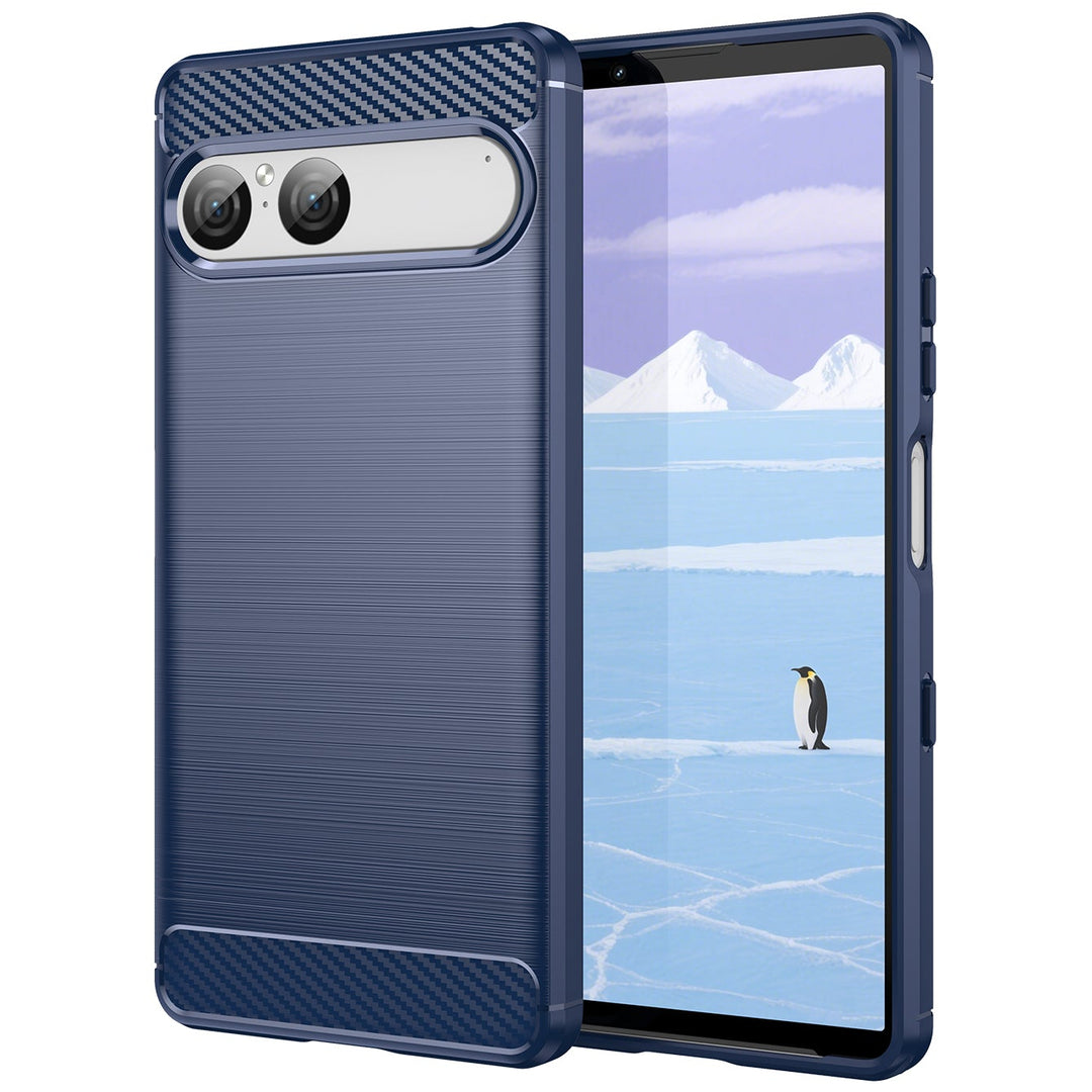 SALE | Sony Xperia 10 VII | Edle Carbon Optik Akzente Soft Hülle/Case | ZITOCASES®