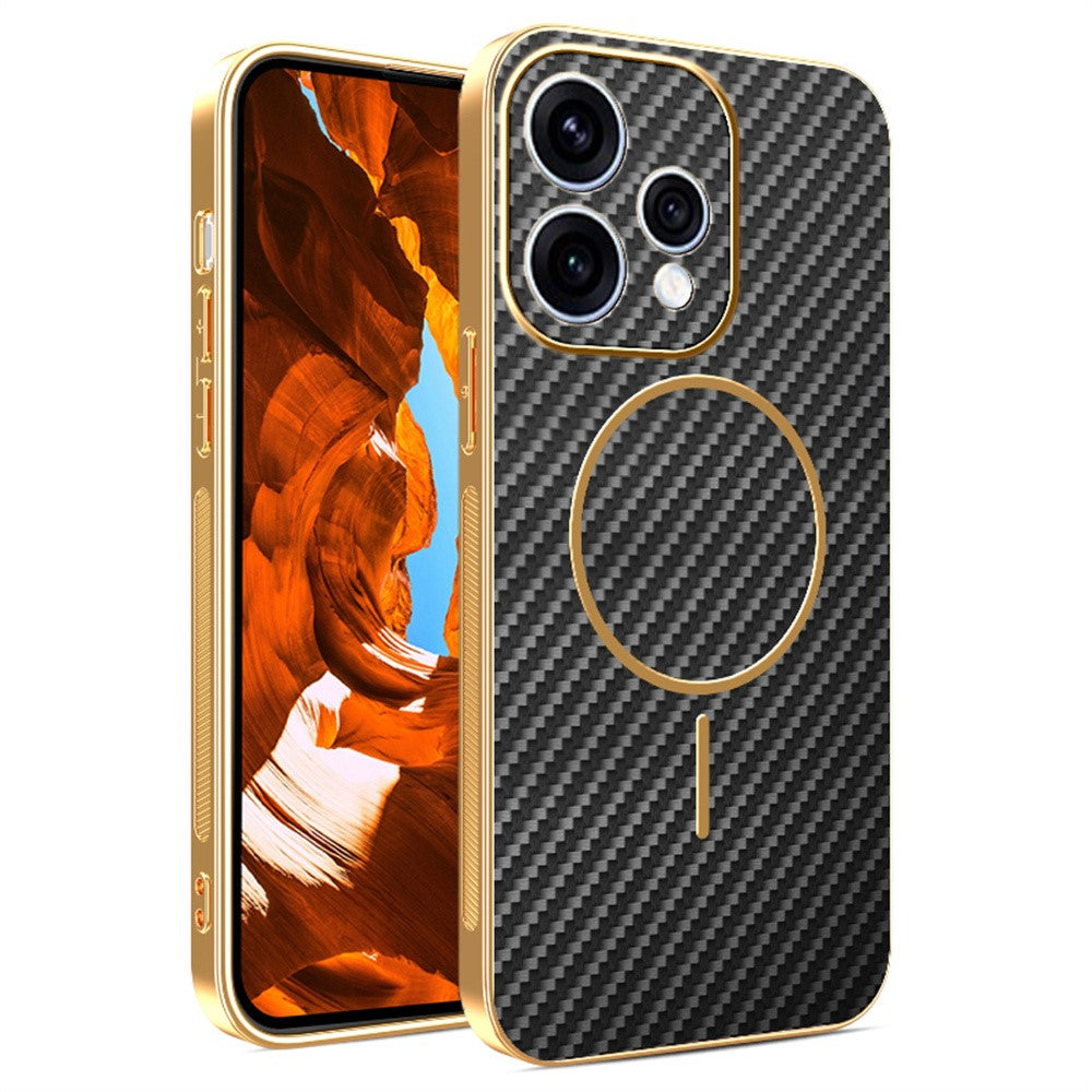 Carbon Optik Chrom/Gold MagSafe/Magnet Hülle/Case für Oppo Reno 15, 15 Pro, 15 FS, 15 F | ZITOCASES®