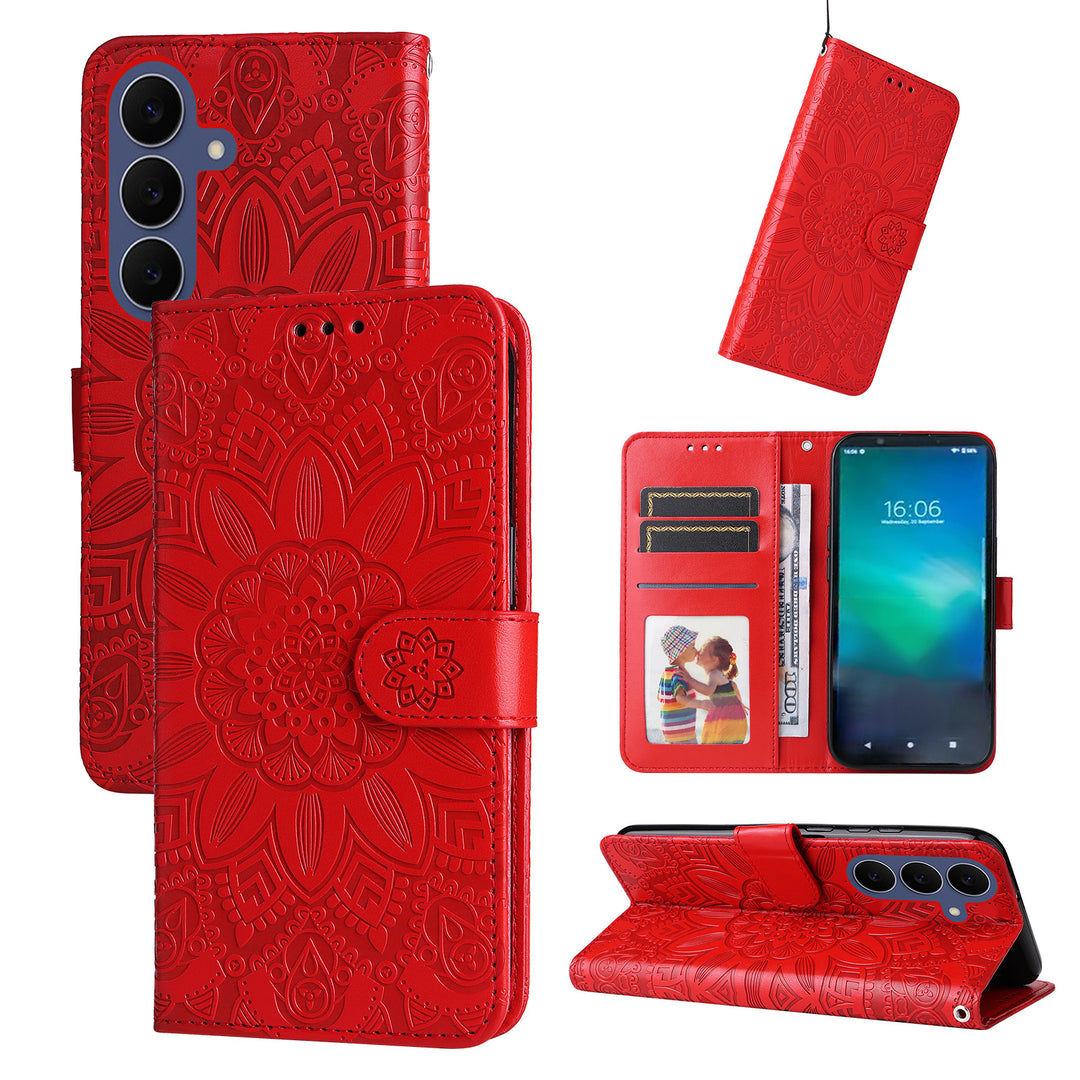 Blumen Kunstleder Klapp Hülle/Flip Case für Samsung Galaxy S26 FE