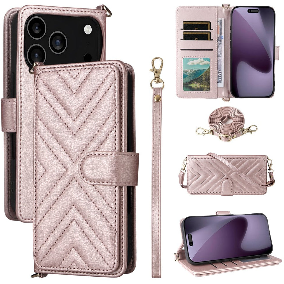 Karierte Portemonnaie/Geldbörse Kunstleder Klapphülle/Flipcase für iPhone 18 Pro, 18 Pro Max | ZITOCASES®