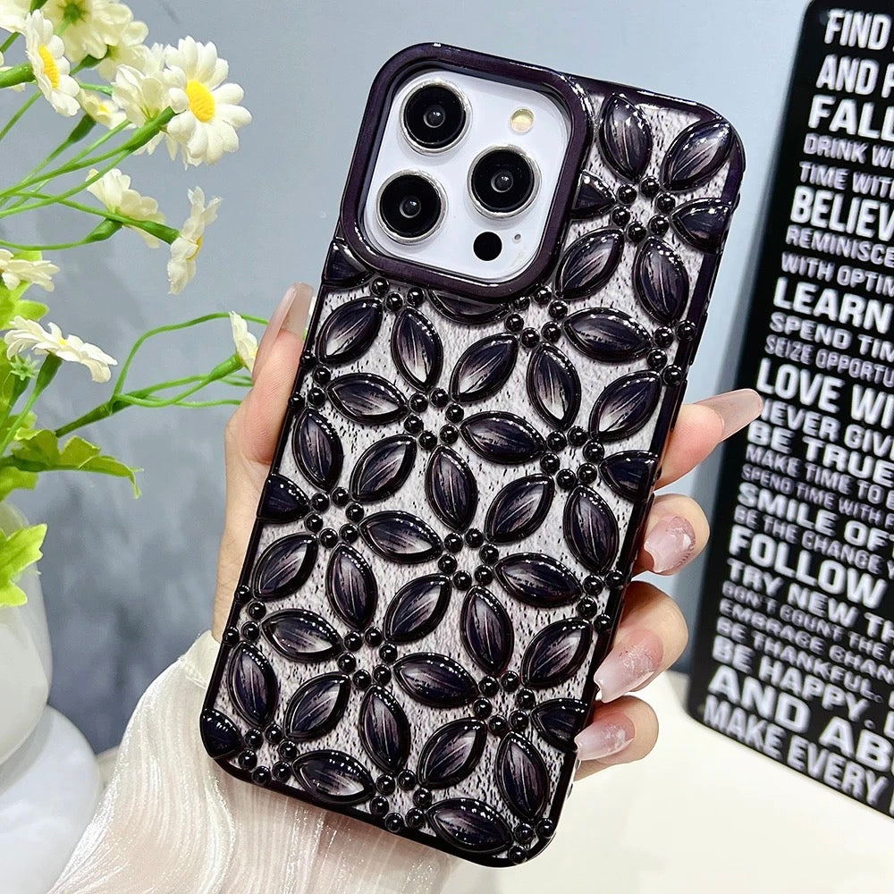 3D Blumen Motiv Hochglanz/Chrom Hülle/Case für iPhone 16, 15, 14, 13-Serie | ZITOCASES®