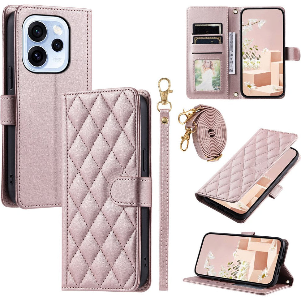 Karierte Kunstleder Brieftaschen Hülle/Case für Oppo Reno 15, 15 Pro, 15 FS, 15 F | ZITOCASES®