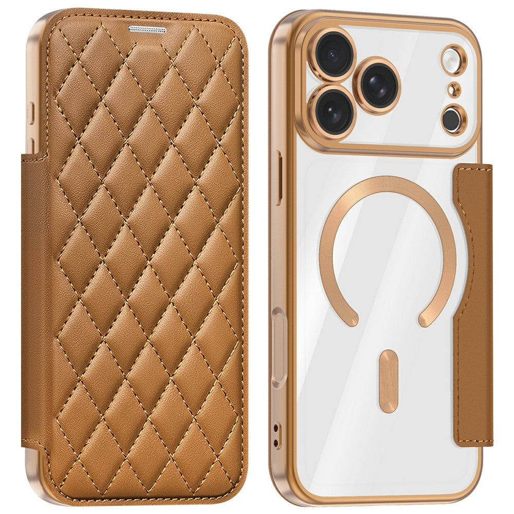 Karierte Kunstleder MagSafe/Magnet Klapphülle/Flipcase für iPhone 18 Pro, 18 Pro Max | ZITOCASES®