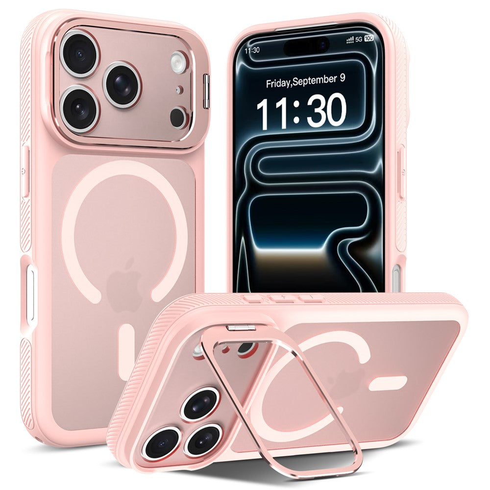 Stoßabsorbierende Matte/Transparente MagSafe/Magnet Hülle/Case mit integriertem Ständer für iPhone 18 Pro, 18 Pro Max | ZITOCASES®
