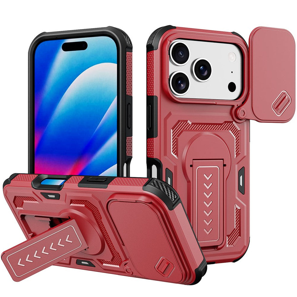Outdoor Hülle/Case mit verschiebbarer Kameraabdeckung und integriertem Ständer für iPhone 18 Pro, 18 Pro Max | ZITOCASES®