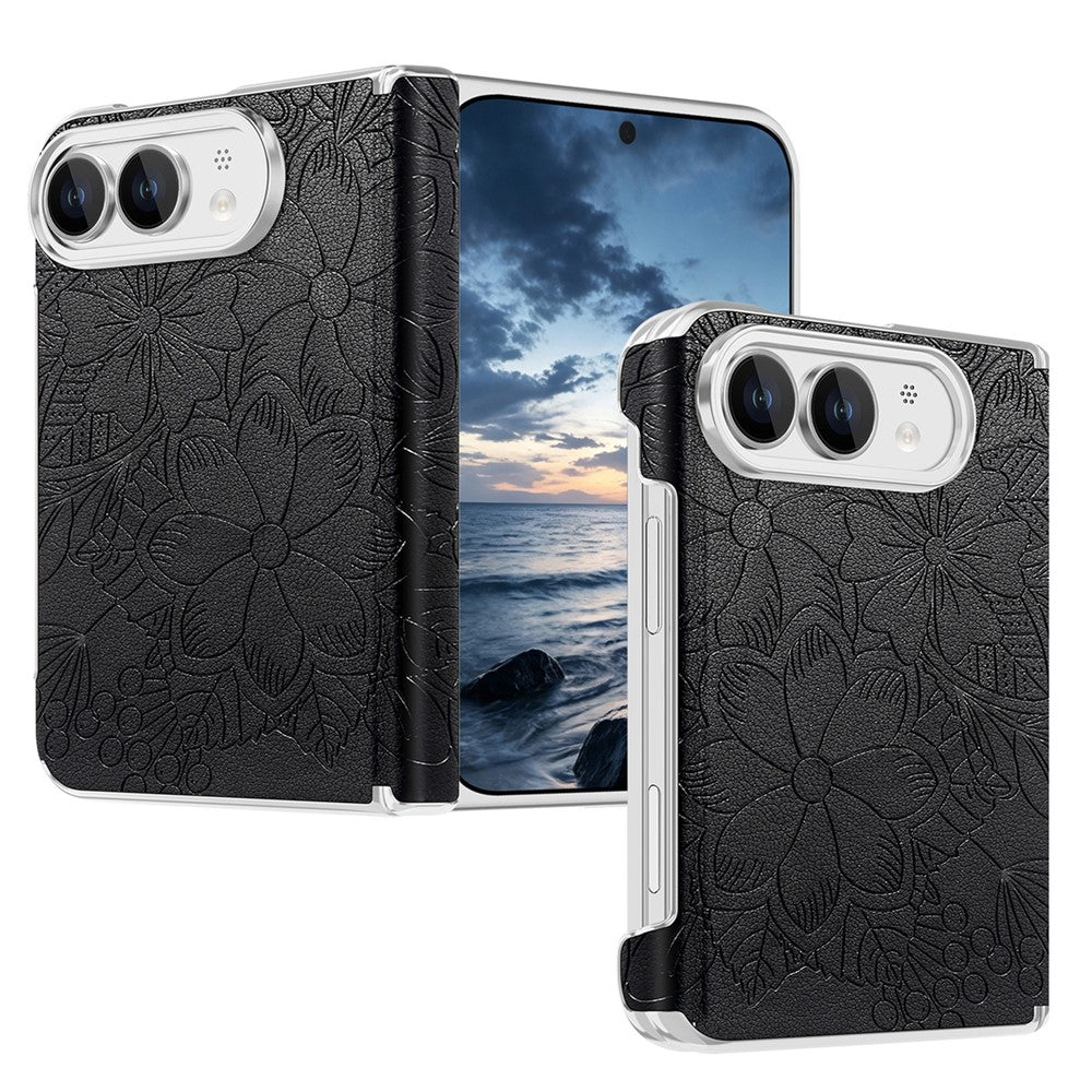 Blumen Design Kunstleder Hülle/Case für iPhone Duo