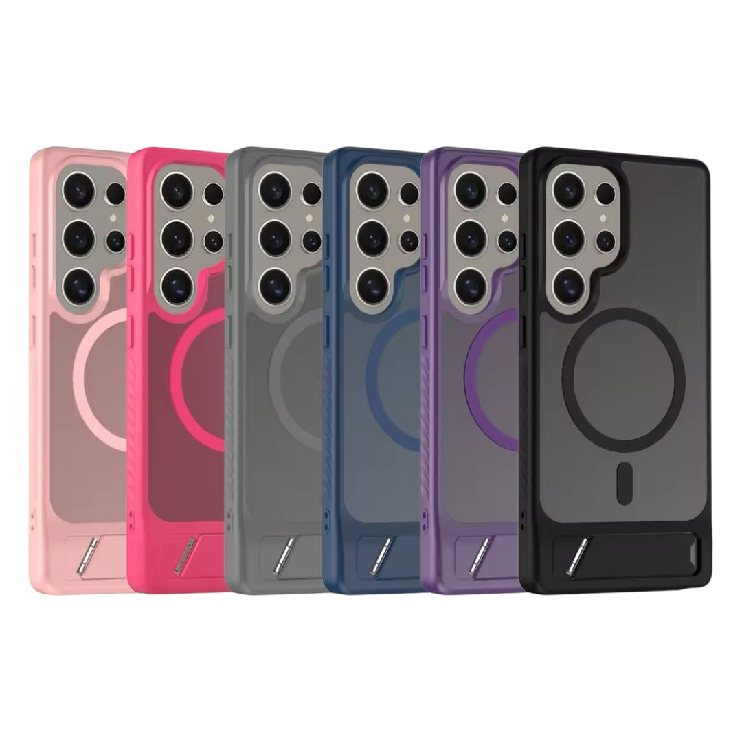 Transparente/Matte MagSafe/Magnet Plastik Hülle/Case inkl. Ständer/Auflage für Samsung Galaxy Note, S25, S24-Serie | ZITOCASES®