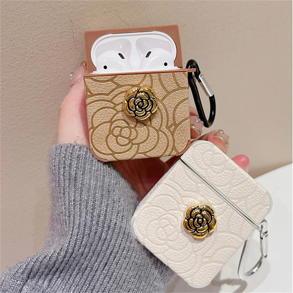 Kunstleder Blumen Silikon Hülle/Case für AirPods 1, 2, 3, 4 | ZITOCASES®