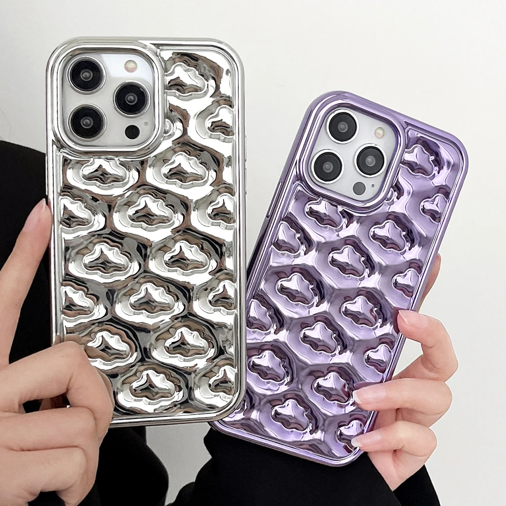 3D Wolken Design Hochglanz/Chrom Hülle/Case für iPhone 16, 15, 14-Serie | ZITOCASES®